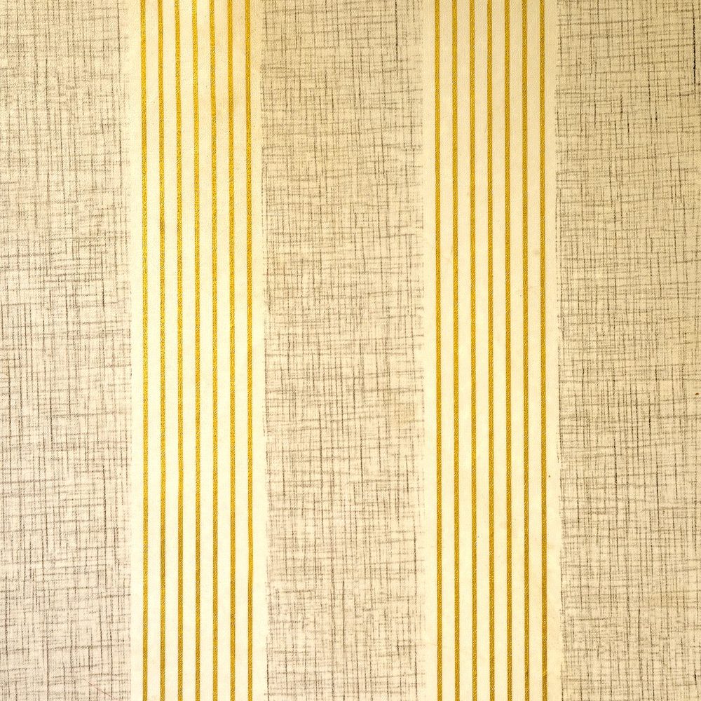 Detail of a gold and cream vertical striped wallcovering